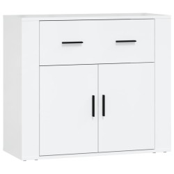 vidaXL Aparador de madera contrachapada blanco brillante 80x33x70 cm