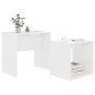 vidaXL Juego de mesas de centro contrachapada blanco brillo 48x30x45cm vidaXL Juego de mesas de centro contrachapada blanco brillo 48x30x45cm