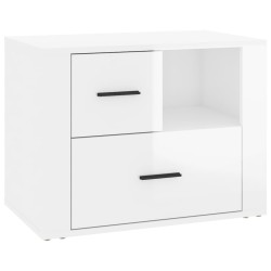 vidaXL Mesita de noche madera contrachapada blanco brillo 60x36x45 cm
