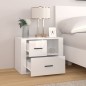 vidaXL Mesita de noche madera contrachapada blanco brillo 60x36x45 cm vidaXL Mesita de noche madera contrachapada blanco brillo 60x36x45 cm