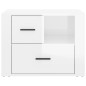 vidaXL Mesita de noche madera contrachapada blanco brillo 60x36x45 cm vidaXL Mesita de noche madera contrachapada blanco brillo 60x36x45 cm