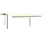 vidaXL Toldo retráctil manual con postes crema 5x3 m vidaXL Toldo retráctil manual con postes crema 5x3 m