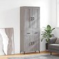 vidaXL Aparador alto madera contrachapada gris sonoma 69,5x34x180 cm vidaXL Aparador alto madera contrachapada gris sonoma 69,5x34x180 cm
