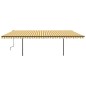 vidaXL Toldo retráctil manual con postes amarillo y blanco 6x3,5 m vidaXL Toldo retráctil manual con postes amarillo y blanco 6x3,5 m