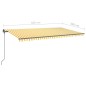 vidaXL Toldo retráctil manual con postes amarillo y blanco 6x3,5 m vidaXL Toldo retráctil manual con postes amarillo y blanco 6x3,5 m