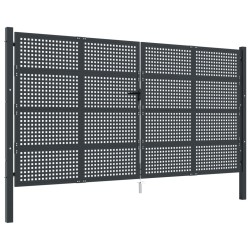 vidaXL Puerta de jardín acero gris antracita 400x225 cm
