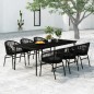 vidaXL Juego de comedor para jardín 7 piezas negro vidaXL Juego de comedor para jardín 7 piezas negro