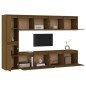 vidaXL Muebles para TV 6 piezas madera maciza de pino marrón miel vidaXL Muebles para TV 6 piezas madera maciza de pino marrón miel