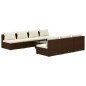 vidaXL Set sofás de jardín 8 piezas y cojines ratán sintético marrón vidaXL Set sofás de jardín 8 piezas y cojines ratán sintético marrón