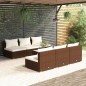 vidaXL Set muebles de jardín 7 piezas y cojines ratán sintético marrón vidaXL Set muebles de jardín 7 piezas y cojines ratán sintético marrón