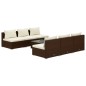 vidaXL Set muebles de jardín 7 piezas y cojines ratán sintético marrón vidaXL Set muebles de jardín 7 piezas y cojines ratán sintético marrón
