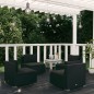 vidaXL Set de muebles de jardín 4 pzas y cojines ratán sintético negro