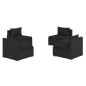 vidaXL Set de muebles de jardín 4 pzas y cojines ratán sintético negro