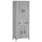 vidaXL Aparador alto madera contrachapada gris sonoma 69,5x34x180 cm vidaXL Aparador alto madera contrachapada gris sonoma 69,5x34x180 cm