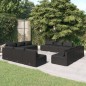 vidaXL Set de sofás de jardín 12 pzas cojines ratán sintético negro vidaXL Set de sofás de jardín 12 pzas cojines ratán sintético negro