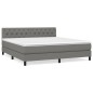 vidaXL Cama box spring con colchón tela gris oscuro 160x200 cm vidaXL Cama box spring con colchón tela gris oscuro 160x200 cm