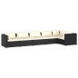 vidaXL Set de muebles de jardín 6 pzas y cojines ratán sintético negro vidaXL Set de muebles de jardín 6 pzas y cojines ratán sintético negro