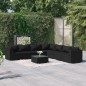 vidaXL Set de muebles de jardín 8 pzas y cojines ratán sintético negro vidaXL Set de muebles de jardín 8 pzas y cojines ratán sintético negro