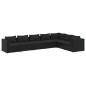 vidaXL Set de muebles de jardín 7 pzas y cojines ratán sintético negro vidaXL Set de muebles de jardín 7 pzas y cojines ratán sintético negro