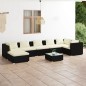 vidaXL Set de muebles de jardín 8 pzas y cojines ratán sintético negro vidaXL Set de muebles de jardín 8 pzas y cojines ratán sintético negro