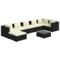 vidaXL Set de muebles de jardín 8 pzas y cojines ratán sintético negro vidaXL Set de muebles de jardín 8 pzas y cojines ratán sintético negro