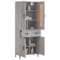 vidaXL Aparador alto madera contrachapada gris sonoma 69,5x34x180 cm vidaXL Aparador alto madera contrachapada gris sonoma 69,5x34x180 cm