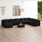 vidaXL Set de muebles de jardín 9 pzas y cojines ratán sintético negro vidaXL Set de muebles de jardín 9 pzas y cojines ratán sintético negro