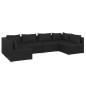 vidaXL Set de muebles de jardín 6 pzas y cojines ratán sintético negro