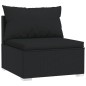 vidaXL Set muebles de jardín 11 pzas y cojines ratán sintético negro