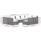 vidaXL Set muebles de jardín 9 piezas y cojines ratán sintético marrón