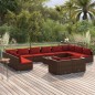 vidaXL Set muebles de jardín 13 pzas y cojines ratán sintético marrón vidaXL Set muebles de jardín 13 pzas y cojines ratán sintético marrón