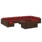 vidaXL Set muebles de jardín 13 pzas y cojines ratán sintético marrón vidaXL Set muebles de jardín 13 pzas y cojines ratán sintético marrón