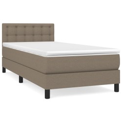 vidaXL Cama box spring con colchón tela gris taupe 80x200 cm