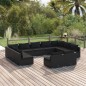 vidaXL Set de muebles de jardín 11 pzas cojines ratán sintético negro vidaXL Set de muebles de jardín 11 pzas cojines ratán sintético negro