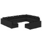 vidaXL Set de muebles de jardín 11 pzas cojines ratán sintético negro vidaXL Set de muebles de jardín 11 pzas cojines ratán sintético negro