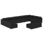 vidaXL Set de muebles de jardín 12 pzas cojines ratán sintético negro vidaXL Set de muebles de jardín 12 pzas cojines ratán sintético negro