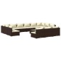 vidaXL Set muebles de jardín 14 pzas y cojines ratán sintético marrón vidaXL Set muebles de jardín 14 pzas y cojines ratán sintético marrón