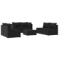 vidaXL Set de muebles de jardín 7 pzas y cojines ratán sintético negro vidaXL Set de muebles de jardín 7 pzas y cojines ratán sintético negro