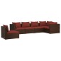 vidaXL Set muebles de jardín 6 piezas y cojines ratán sintético marrón vidaXL Set muebles de jardín 6 piezas y cojines ratán sintético marrón