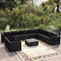 vidaXL Set muebles de jardín 11 pzas y cojines ratán sintético negro vidaXL Set muebles de jardín 11 pzas y cojines ratán sintético negro