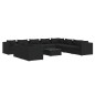vidaXL Set muebles de jardín 11 pzas y cojines ratán sintético negro vidaXL Set muebles de jardín 11 pzas y cojines ratán sintético negro