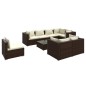 vidaXL Set muebles de jardín 9 piezas y cojines ratán sintético marrón vidaXL Set muebles de jardín 9 piezas y cojines ratán sintético marrón