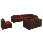 vidaXL Set muebles de jardín 8 piezas y cojines ratán sintético marrón vidaXL Set muebles de jardín 8 piezas y cojines ratán sintético marrón