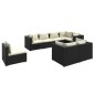 vidaXL Set de muebles de jardín 8 pzas y cojines ratán sintético negro