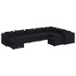vidaXL Set de muebles de jardín 9 pzas y cojines ratán sintético negro vidaXL Set de muebles de jardín 9 pzas y cojines ratán sintético negro