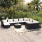 vidaXL Set de muebles de jardín 11 pzas cojines ratán sintético negro vidaXL Set de muebles de jardín 11 pzas cojines ratán sintético negro