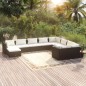 vidaXL Set de muebles de jardín 10 pzas cojines ratán sintético negro vidaXL Set de muebles de jardín 10 pzas cojines ratán sintético negro
