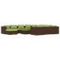 vidaXL Set muebles de jardín 12 pzas y cojines ratán sintético marrón vidaXL Set muebles de jardín 12 pzas y cojines ratán sintético marrón