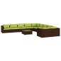 vidaXL Set muebles de jardín 11 pzas y cojines ratán sintético marrón vidaXL Set muebles de jardín 11 pzas y cojines ratán sintético marrón