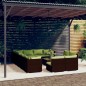 vidaXL Set muebles de jardín 13 pzas y cojines ratán sintético marrón vidaXL Set muebles de jardín 13 pzas y cojines ratán sintético marrón